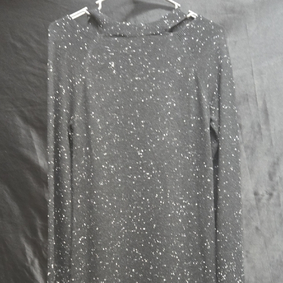 LOFT Charcoal and White Speckled Long Sleeve Dress - Picture 7 of 7